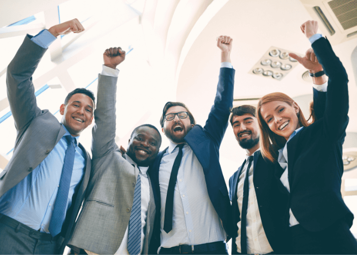 happy team in the office